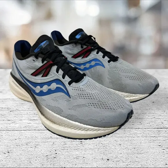 Saucony Men's Size 12.5‎ Triumph 20 Sneaker Vapor Black Blue Running Training